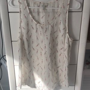 joie silk tank with rosé glasses